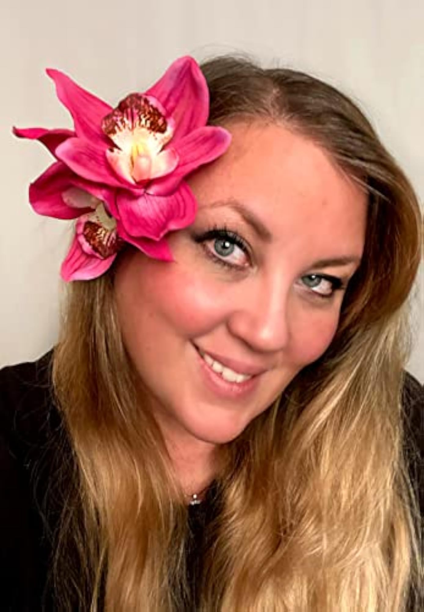 Large Pink Cymbidium Orchid Hair Flower Clip